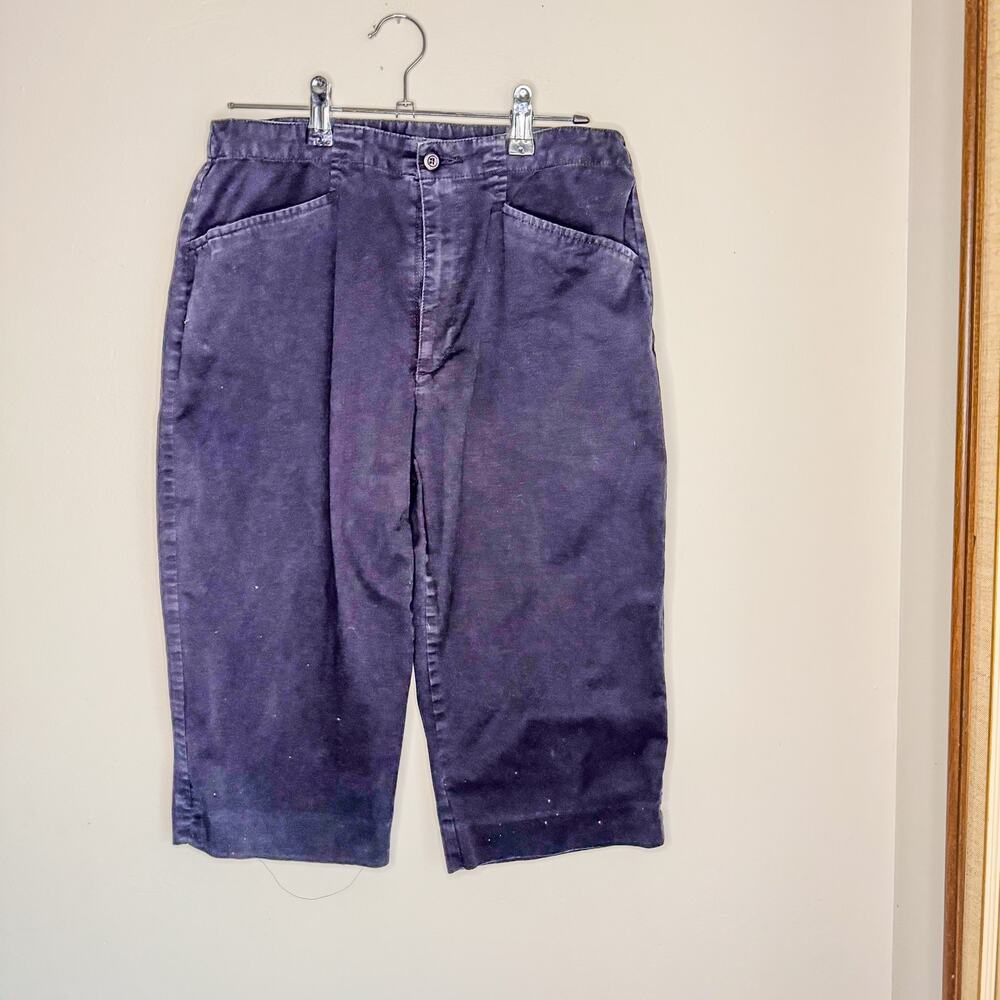 Vintage White Stag Stretch Black Utility Capri Pants Crop Distressed Size 8